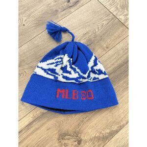 VERMONT ORIGINALS TURTLE FUR wool Knit Skin blue White mountain winter beanie